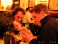 Benjamin and Rupert at the Caf� Rouge in Guildford